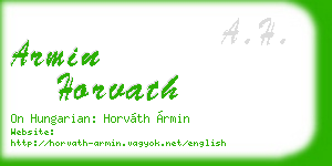 armin horvath business card