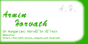 armin horvath business card